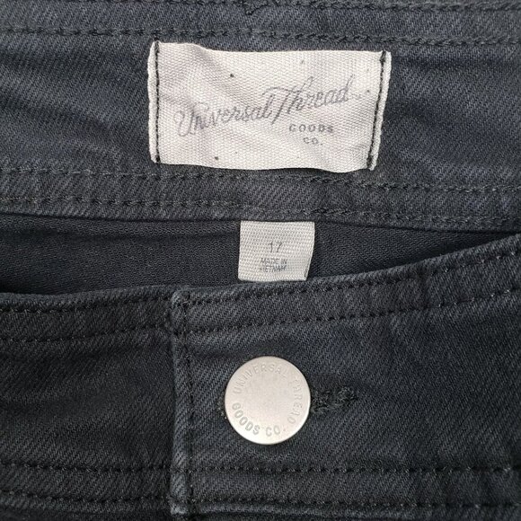 Universal Thread Wide Leg Ankle Jeans Juniors 17 Black Comfort Stretch Womens - Picture 7 of 12